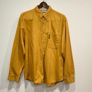 Columbia Men's Mustard Yellow Casual Button Down Shirt Size Large